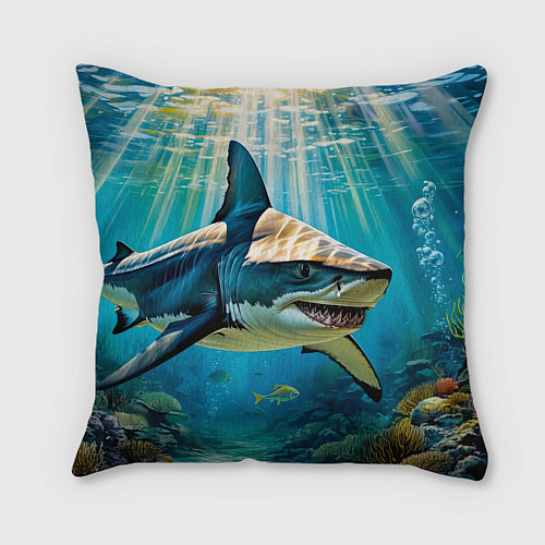 Подушка квадратная Хищник кораллового рифа / 3D-принт – фото 2