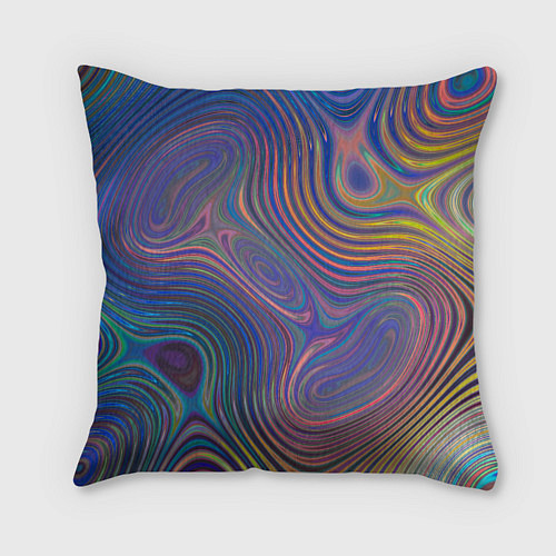Подушка квадратная Абстрактная рябь / 3D-принт – фото 2