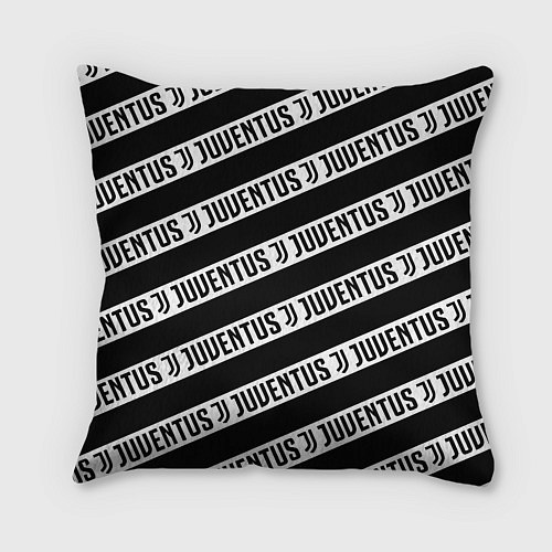 Подушка квадратная Ювентус полосы линии спорт / 3D-принт – фото 2
