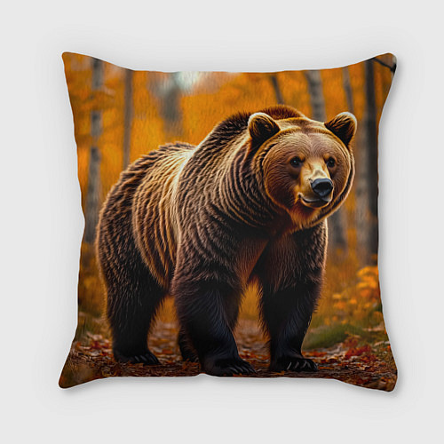 Подушка квадратная Осенний страж леса / 3D-принт – фото 2