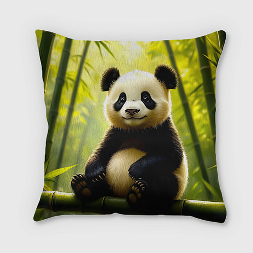 Подушка квадратная Бамбуковый хранитель / 3D-принт – фото 2