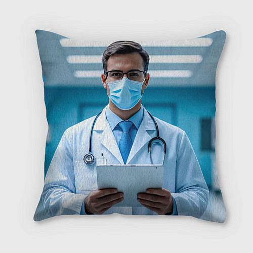 Подушка квадратная Медицинский специалист / 3D-принт – фото 2
