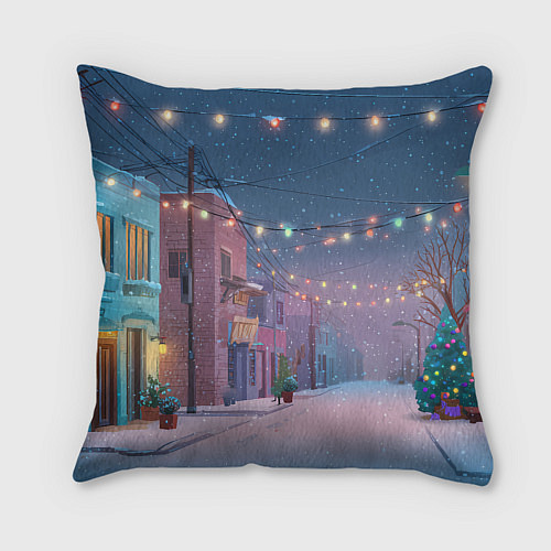 Подушка квадратная Лошадка с новогоднем венком 2026 / 3D-принт – фото 2