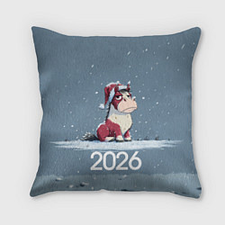 Подушка квадратная 2026 Новогодняя карикатурная лошадка, цвет: 3D-принт