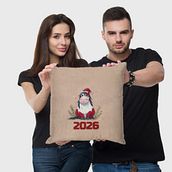 Подушка квадратная Карикатурная лошадка 2026, цвет: 3D-принт — фото 2