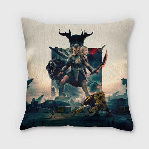 Подушка квадратная Персонажи из Хищник планета смерти / 3D-принт – фото 2