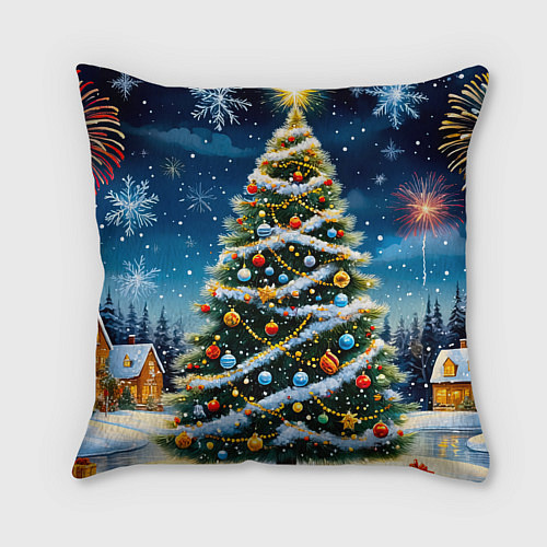 Подушка квадратная Новогоднее волшебство / 3D-принт – фото 2