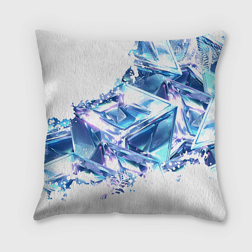 Подушка квадратная Пингвины и лёд / 3D-принт – фото 2