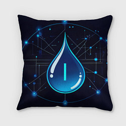 Подушка квадратная Киберкапля группа крови I