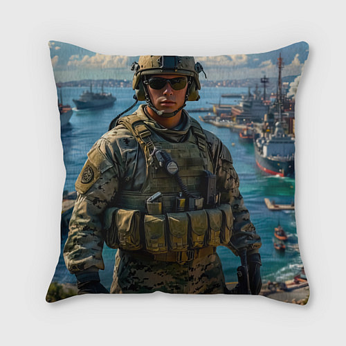 Подушка квадратная Страж морской гавани / 3D-принт – фото 2