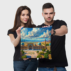 Подушка квадратная Регистан: величие Самарканда, цвет: 3D-принт — фото 2