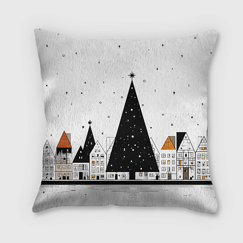 Подушка квадратная Новогодняя сказочная лошадка / 3D-принт – фото 2