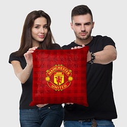 Подушка квадратная Manchester United цвета 3D-принт — фото 2