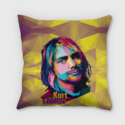 Подушка квадратная Kurt Cobain: Abstraction, цвет: 3D-принт