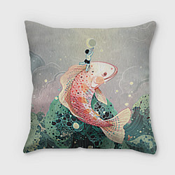 Подушка квадратная Рыба, цвет: 3D-принт