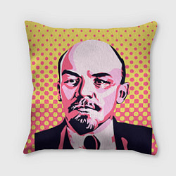 Подушка квадратная Ленин: поп-арт, цвет: 3D-принт