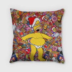 Подушка квадратная Обжора Гомер, цвет: 3D-принт