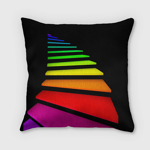 Подушка квадратная Радужная лестница / 3D-принт – фото 2