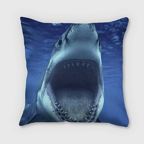 Подушка квадратная Белая акула / 3D-принт – фото 2