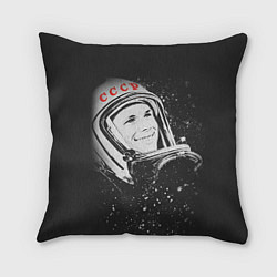 Подушка квадратная Гагарин в космосе, цвет: 3D-принт