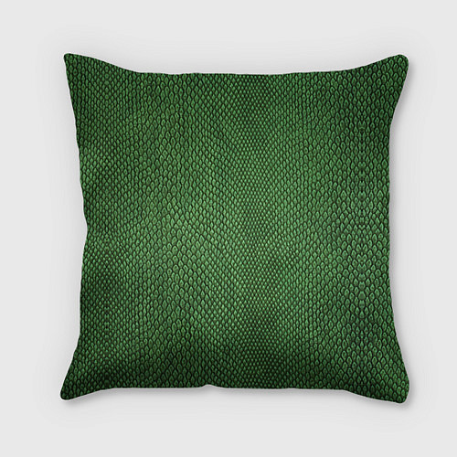 Подушка квадратная Змеиная зеленая кожа / 3D-принт – фото 2