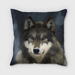 Подушка квадратная Зимний волк, цвет: 3D-принт