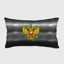 Подушка-антистресс Герб России на металлическом фоне, цвет: 3D-принт