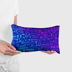Подушка-антистресс Неоновые геймерские лого, цвет: 3D-принт — фото 2