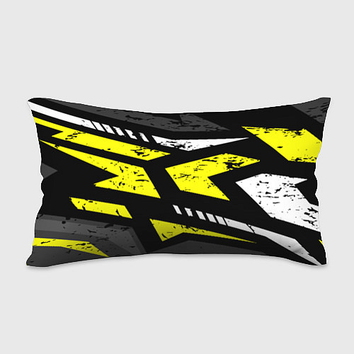Подушка-антистресс Black yellow abstract sport style / 3D-принт – фото 2