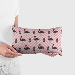 Подушка-антистресс Черный фламинго арт, цвет: 3D-принт — фото 2