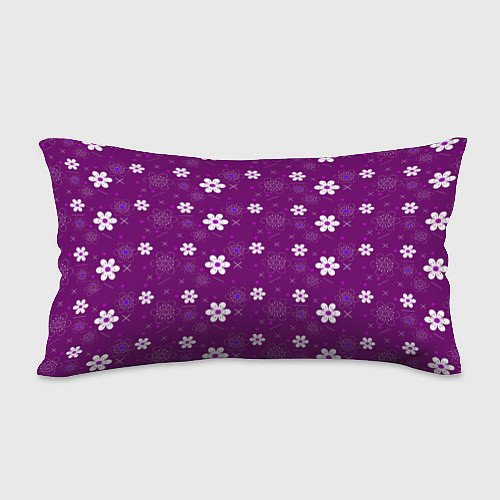Подушка-антистресс Узор цветы на фиолетовом фоне / 3D-принт – фото 2