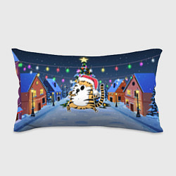 Подушка-антистресс Тигр поел у елки, цвет: 3D-принт