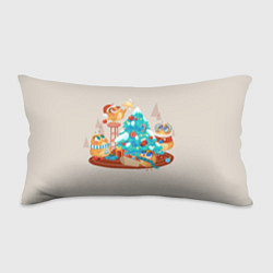 Подушка-антистресс Зверята празднуют новый год, цвет: 3D-принт