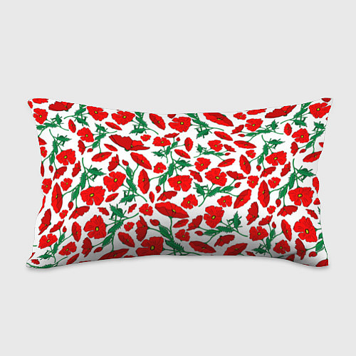Подушка-антистресс Цветы Красные Маки на белом фоне / 3D-принт – фото 2