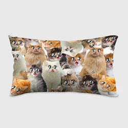 Подушка-антистресс Много кошек с большими анимэ глазами, цвет: 3D-принт