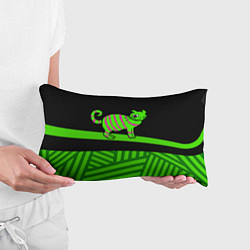 Подушка-антистресс Зеленый полосатый кот, цвет: 3D-принт — фото 2