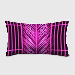 Подушка-антистресс Неоновая абстракция Розовый светящийся узор на тем, цвет: 3D-принт