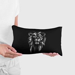 Подушка-антистресс Голова льва в черно-белом изображении, цвет: 3D-принт — фото 2