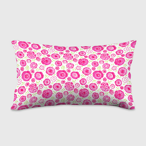 Подушка-антистресс Яркие розовые цветы в дудл стиле, абстракция / 3D-принт – фото 2