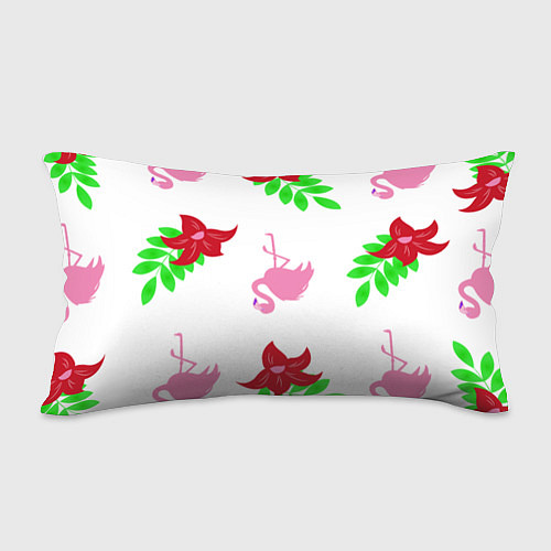 Подушка-антистресс Розовый фламинго с цветами / 3D-принт – фото 2