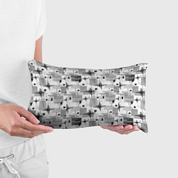 Подушка-антистресс Черно белый ретро геометрический узор, цвет: 3D-принт — фото 2