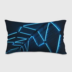 Подушка-антистресс Неоновые лампы и кирпичный эффект - Голубой, цвет: 3D-принт