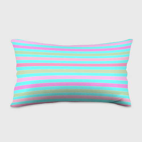 Подушка-антистресс Pink turquoise stripes horizontal Полосатый узор / 3D-принт – фото 2