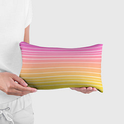 Подушка-антистресс Белые полосы на розовом и желтом градиенте, цвет: 3D-принт — фото 2