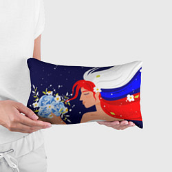Подушка-антистресс Русская девушка с триколором на волосах, цвет: 3D-принт — фото 2