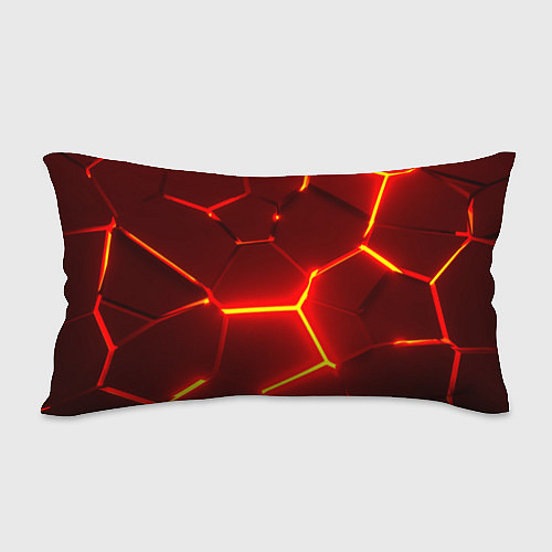 Подушка-антистресс Красные неоновые геометрические плиты / 3D-принт – фото 2