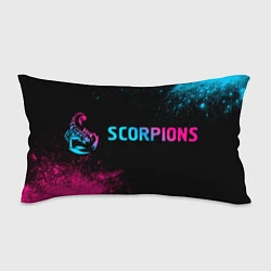 Подушка-антистресс Scorpions - neon gradient: надпись и символ, цвет: 3D-принт