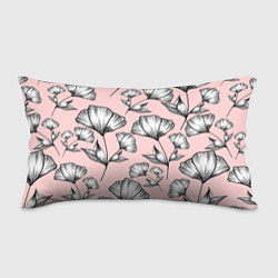 Подушка-антистресс Графичные цветы на пудровом фоне, цвет: 3D-принт