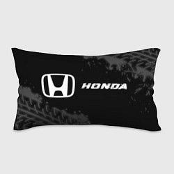 Подушка-антистресс Honda speed на темном фоне со следами шин: надпись, цвет: 3D-принт