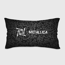 Подушка-антистресс Metallica glitch на темном фоне: надпись и символ, цвет: 3D-принт